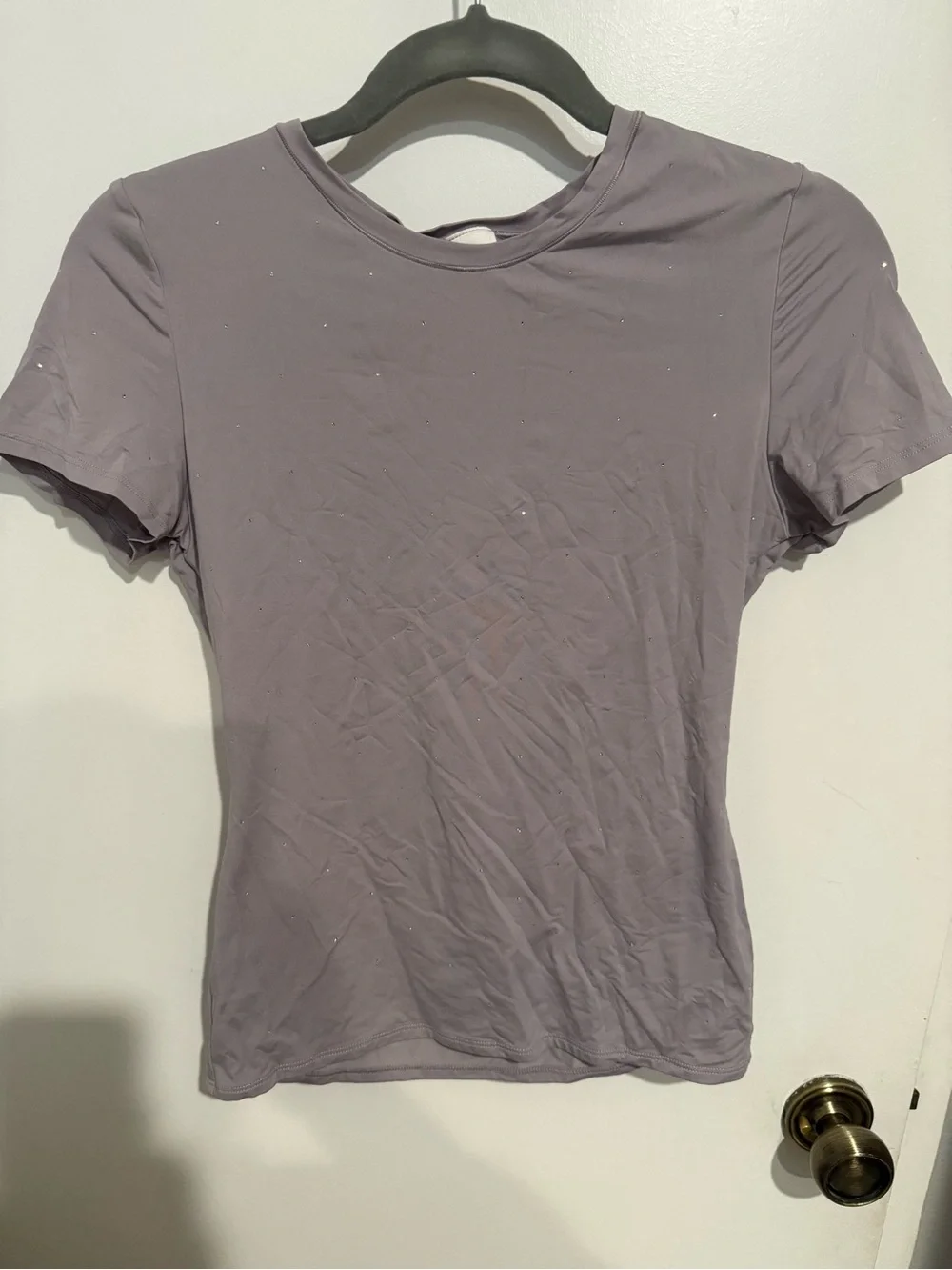 PINK Victoria's Secret Short Sleeve Sprinkly Crewneck Tee in Lavender Gray